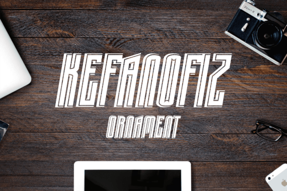 Kefanofiz Ornament: A Modern Display Font for Digital Clarity